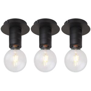 Globo Lighting Потолочный светильник, алюминиевый, черный, комплект из 3 штук