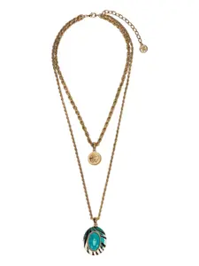 Колье с принтом Ray Of Sea Roberto Cavalli, золотой