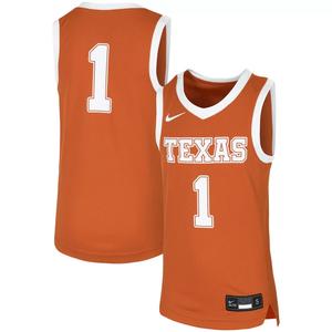 Реплика молодежной баскетбольной команды Nike #1 оранжевого цвета Texas Longhorns Nike