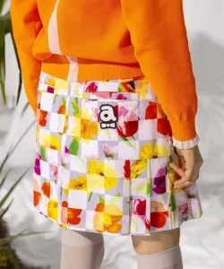 Плиссированная юбка в клетку с цветочным узором Archivio, цвет Light Gray(389)