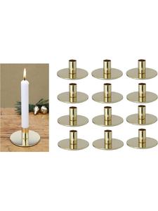 Novaliv 12 подсвечников для конусных свечей, рождественский венок, золотистый, 10x5 см, настольные подсвечники, современный дизайн, золотистый цвет