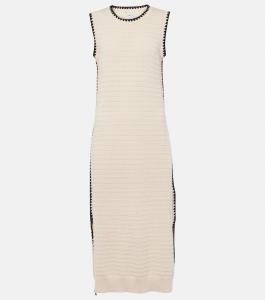 Длинное платье миди Dwight из хлопка с вязкой Varley, Birch