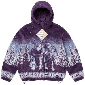 Двусторонняя флисовая куртка с капюшоном Supreme x BB Simon, фиолетовый цвет