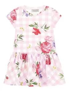 Платье в клетку Monnalisa, розовый