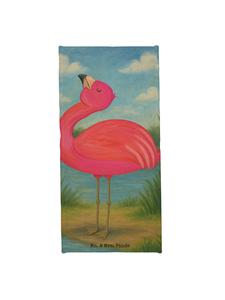 Mr. & Mrs. Panda Дизайн полотенца «Гордость фламинго» без слогана, выполненный в акварельном розовом цвете
