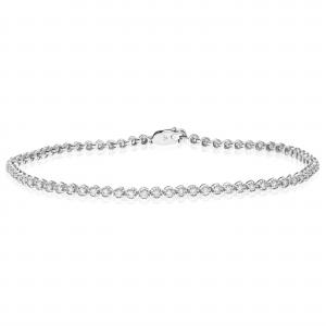 Теннисный браслет с 1 каратами выращенных в лаборатории бриллиантов из стерлингового серебра, 7 дюймов, для женщин Vir Jewels, серебряный