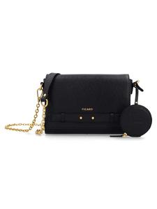 Кожаная сумка через плечо Chic Way 23 см черного цвета PICARD