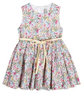 Детское хлопковое платье с цветочным принтом Il Gufo, мультиколор