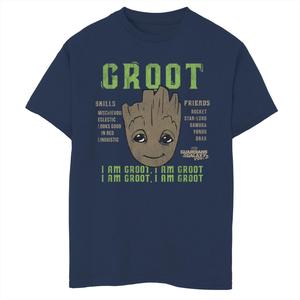 Футболка с рисунком Marvel Guardians Groot Info для мальчиков 8–20 лет Licensed Character