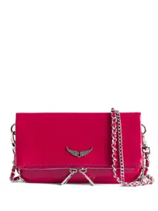 Маленькая кожаная сумка через плечо Rock Nano Zadig&Voltaire, розовый