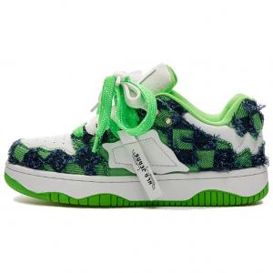 HLA JEANS Износостойкие, легкие, дышащие и нескользящие унисекс скейтбордские кеды Low Top черно-зеленые, цвет Black Green