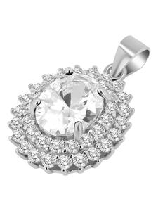 Adeliás Женский кулон из серебра 925 пробы с кубическим цирконием в серебряной оправе