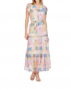 Многоярусное макси-платье из пастельного абс Joy Joy, цвет pastel abs