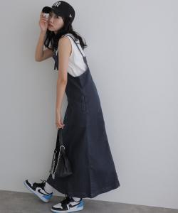 Джинсовая юбка-свитер с застежкой-молнией спереди Pourvous, цвет One-Wash Navy