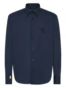 Вышитая хлопковая рубашка Billionaire, синий