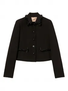 Украшенный пиджак с длинными рукавами TWINSET, черный