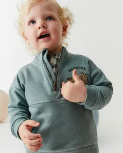 Толстовка на молнии с нашивкой Sfera, зеленый