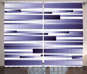 Полосатая деревенская штора ABAKUHAUS с фиолетовым абажуром, универсальная ленточная штора для гостиной с петлями и крючками, 280 x 225 см, лавандово-белый Abakuhaus