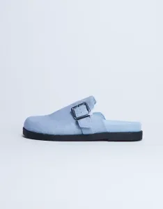 Голубые слипоны Topshop Amy из натуральной кожи с пряжкой