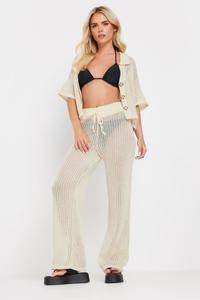 Широкие брюки крючком Pixiegirl Petite, бежевый