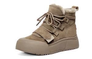 C°BANNER Женские короткие полусапожки оливкового цвета с овчиной, цвет Olive Green Fleece-Lined