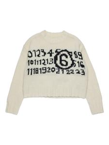 MM6 Maison Margiela Kids джемпер вязки интарсия, белый
