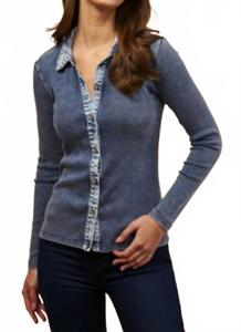 Топ с длинными рукавами на пуговицах, темно-синий Red Haute, темно-синий