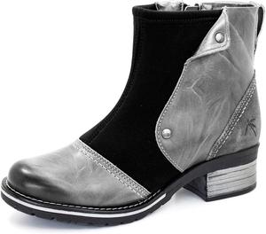 Кожаные ботильоны Dromedaris Kassia с застежкой-молнией внутри, Slate Neo