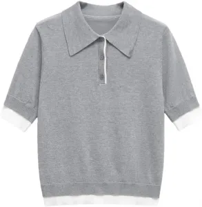 Женская поло Y2k с вязаным воротником Kelsiop