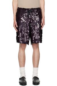 Шорты с пайетками Dries Van Noten, Burgundy