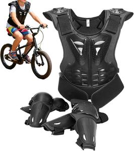 Защитная мотоциклетная куртка и наколенники - ПВХ, ЭВА, ПЭ, хлопок, размеры ML | Детская мотоциклетная куртка, экипировка для мотокросса, защитный комплект для езды на мотоцикле | Для мальчиков и девочек от 8 до 15 лет Generic