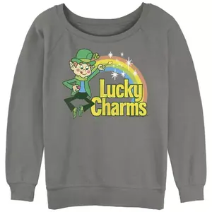 Детский худи с логотипом Lucky Charms из мягкого махрового материала Licensed Character, серый