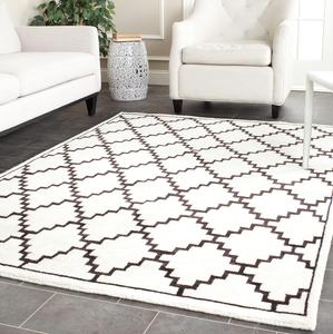 Ковер SAFAVIEH, 153 x 244 см, Mosaic Collection, Beige & Charcoal, ручной вязки из шерсти и вискозы, идеален для помещений с высокой проходимостью в гостиной, спальне (MOS157A)