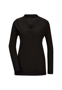 Свитер простой вязки с V-образным вырезом Madeleine, черный