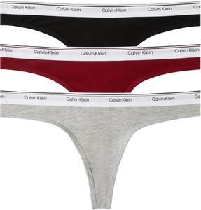 Женские трусики-стринги Calvin Klein Balance из эластичного хлопка, 3 шт., Black/Grey Heather/Fall Berry