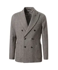 Двубортный клетчатый блейзер Circolo 1901, серый