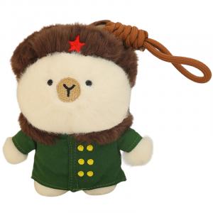 Плюшевая кукла капибара в военной шинели высота 15см Barbne, Bai Xiaomeng