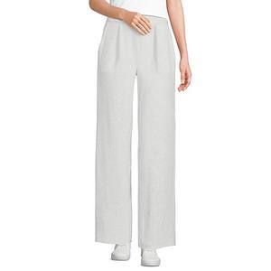 Брюки спортивные широкие плиссированные с высокой посадкой Plus size tall Lands' End, Soft Gray Heather