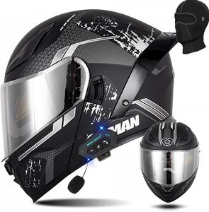 Шлем мотоциклетный TD-Helmet FMVSS-218, черный / серый