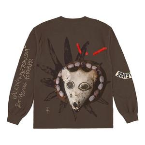 Футболка reverse jack long sleeve t-shirt 'brown' Travis Scott, коричневый