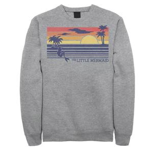 Мужской флисовый пуловер в стиле «Русалочка Диснея» в стиле заката Licensed Character