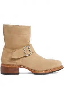 Ботинки Harley на молнии и с пряжками Dsquared2, коричневый