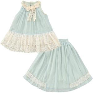 Детский комплект из двух предметов: юбка и водолазка средней длины PROTECTCAMEL, светло-синий