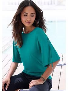 рубашка с круглым вырезом изумрудного цвета LASCANA