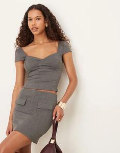 Структурированный топ-понте от ASOS DESIGN в цвете «уголь»