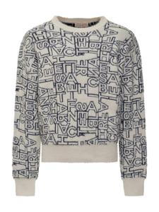 Elisabetta Franchi La Mia Bambina свитер с жаккардовым логотипом, белый