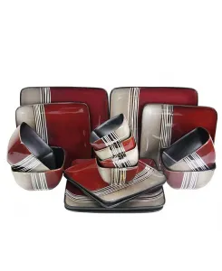 Набор столовых приборов Downtown Loft из 16 предметов, сервиз на 4 персоны Elama, red