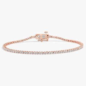7-дюймовый теннисный браслет с двумя бриллиантами из 14-каратного розового золота (2 карата Tw. - HI / SI1-SI2) Blue Nile