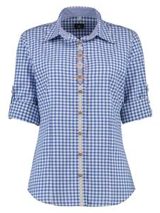 OS-Trachten Традиционная блузка Flosa среднего синего цвета