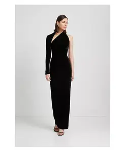 Женское бархатное платье Manhattan с разрезом Marcella, черный